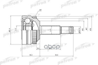 Шрус Наружн К-Кт 22X52x22 Abs:29t Opel: Astra F 94-98 PATRON арт. PCV1118