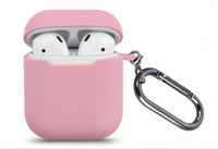 Силиконовый чехол для Apple AirPods с карабином Pink