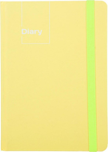 Блокнот Attache Ежедневник недатированный Акварель 7БЦ А5 128 листов желтый с фиксирующей резинкой