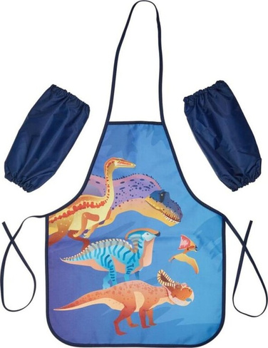 Одежда для уроков труда №1 School Фартук для труда Мир динозавров с нарукавниками
