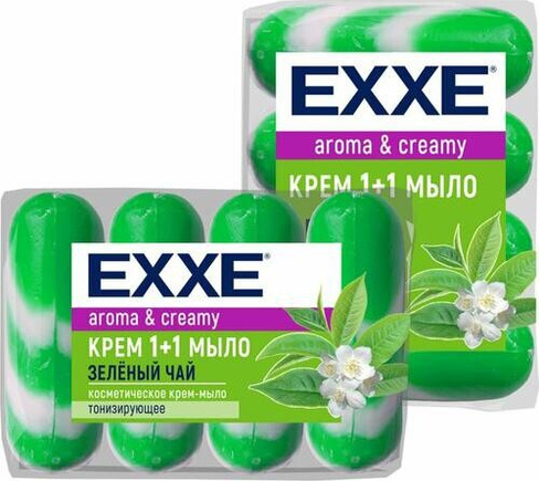 Для ванны и душа Exxe Мыло туалетное Зеленый чай, 4 х 90 г