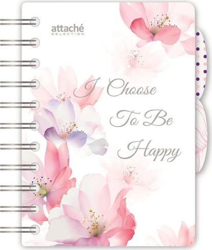 Бумажная продукция Attache Бизнес-тетрадь Flower Dreams A6 120 листов белая в клетку на спирали