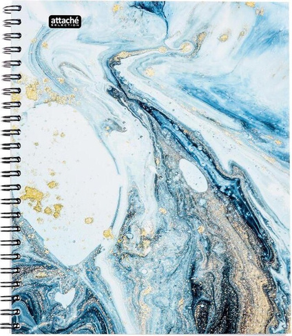 Бумажная продукция Attache Бизнес-тетрадь Fluid А5 96 листов серая/голубая в клетку на спирали