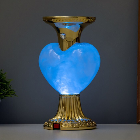Лава-лампа 'Сердце' LED 2Вт от батареек 3хАА золото 12,5х10х20,5 см