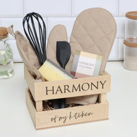 Подарочный набор Этель Harmony варежка-прихватка, прихватка, кухонная лопатка, венчик, губка 10112464