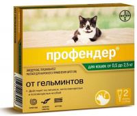 Антигельминтик для кошек Bayer Профендер 0.5-2.5 кг 0.35 мл 1 пипетка