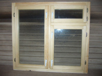 Окно деревянное массив 1000х1000 мм для бытовки