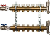 Коллекторный блок в сборе из латуни 1"х3/4"х7 STOUT/СТАУТ SMB 0468