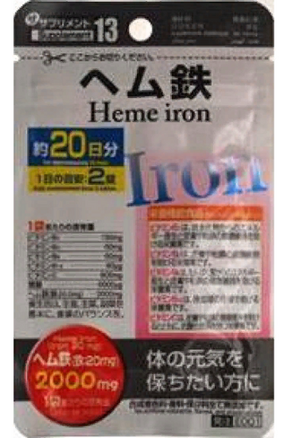 Daiso Heme iron (железо): восстанавливает уровень железа 20дн