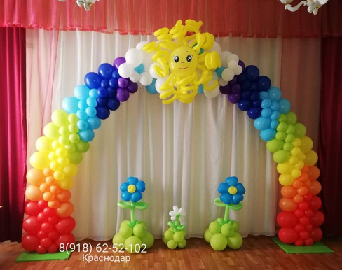 Оформление воздушными шарами выпускного в детском саду