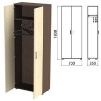 Шкаф для одежды Канц 700х350х1830 мм цвет венге/дуб молочный Комплект