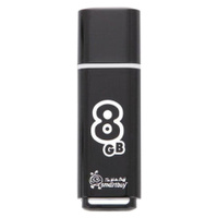 Флеш-диск 8 GB SMARTBUY Glossy USB 2.0 черный SB8GBGS-K