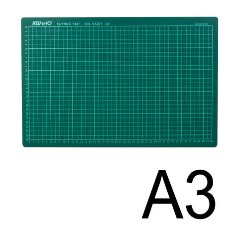 Коврик мат для резки 3-слойный А3 450х300 мм настольный зеленый 3 мм KW-trio 9Z201 -9Z201