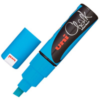 Маркер меловой UNI Chalk 8 мм СИНИЙ влагостираемый для гладких поверхностей PWE-8K L.BLUE