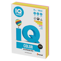 Бумага цветная IQ color А4 80 г/м2 200 л. 4 цвета x 50 листов микс неон RB04 IQ COLOR