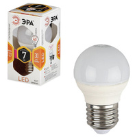 Лампа светодиодная ЭРА 7 60 Вт цоколь E27 шар теплый белый свет 30000 ч. LED smdP45-7w-827-E27