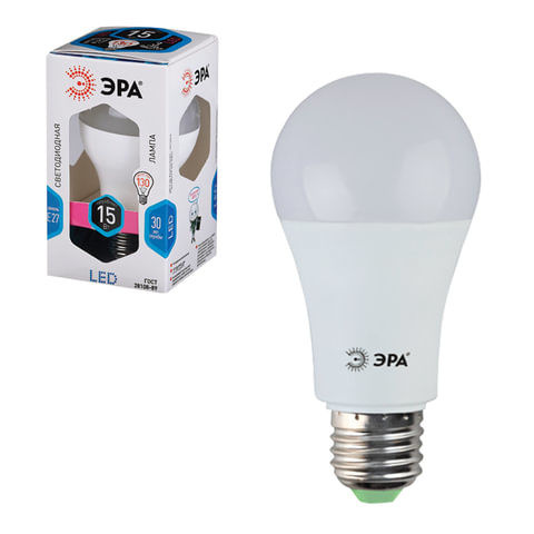 Лампа светодиодная ЭРА 15 130 Вт цоколь E27 груша холодный белый свет 25000 ч. LED smdA60-15w-840-E27 Б0020593