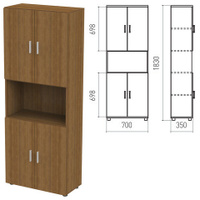 Шкаф полузакрытый Канц 700х350х1830 мм цвет орех пирамидальный Комплект
