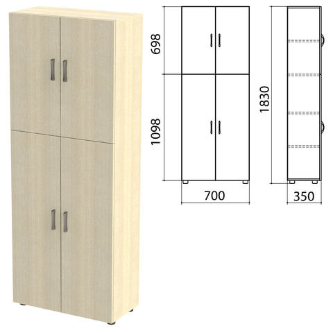 Шкаф закрытый Канц 700х350х1830 мм цвет дуб молочный Комплект