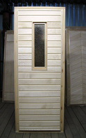 Двери в баню деревянные осина со стеклом Сорт А 700х1600 для бани
