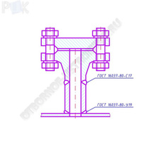 Закладная конструкция ЗК51246464-004-6-2013 (Фланец 1-15-16 ст. 20 ГОСТ 12821-80)