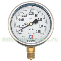 ТМ-520Р.00(0-0,16MPa)М20х1,5.150C.1,0 Манометр виброустойчивый показывающий диам. 100 мм; тип ТМ; серия 20; кт 1,0; корп