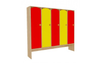 Шкаф "Одуванчик" с нишей под скамью 5-секционный стандарт (цветной фасад)