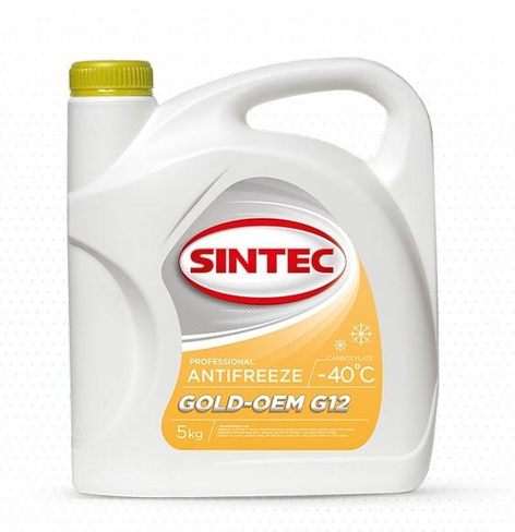 Антифриз "Sintec" Gold G12 (5 Кг) Желтый (Заливка Веста) 800526