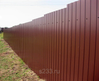 Забор из цветного профнастила высотой 1 м