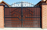 Кованые ворота 3х2 м коричневые