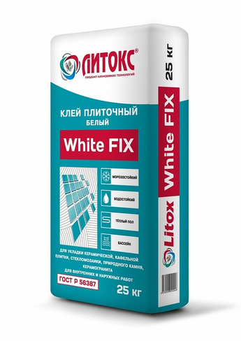КЛЕЙ ЛИТОКС WHITE FIX 25КГ цементный белый (56)