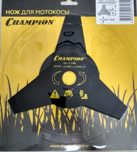 НОЖ CHAMPION 3-х зубч 230*25,4ММ (тип A)