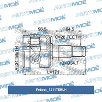Шрус внутрениий левый 1211TERLH Febest для HYUNDAI