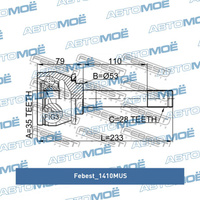 Шрус наружний 1410MUS Febest для SSANG YONG