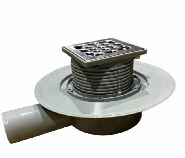 Трап для душевой с сухим затвором 10см*10см. угловой(горизонтальный ...