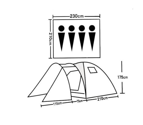 Палатка четырехместная, двухслойная 310х220х155см 1605