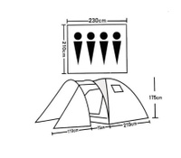 Палатка четырехместная, двухслойная 310х220х155см 1605