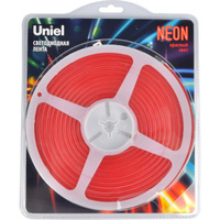 Гибкая светодиодная лента Uniel NEON ULS-N01-2835-120LED/m-6mm-IP67-DC12V-9W/m-5M-RED