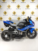 Электромотоцикл трёхколёсный цвет черно-синий