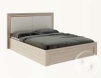Кровать 1,6 с подъем. мех. и мягкой частью М32 Спальня Глэдис (ясень шимо светлый/белый)