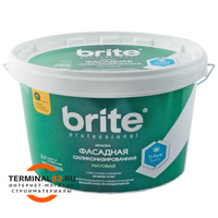 Краска BRITE PROFESSIONAL фасадная силиконизированная белая, база А, 2,7 л