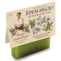 Рецепты Бабушки Агафьи - Крем-мыло ручной работы "Ромашка и мята", 100 г