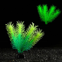 Растение искусственное аквариумное, светящееся, 10 см, зеленое Пижон Аква
