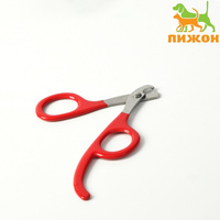 Ножницы-когтерез с удлиненным упором для пальцев, отверстие 7 мм, красные Пижон