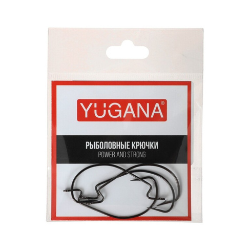 Крючки офсетные yugana wide range worm, № 1/0, 4 шт. YUGANA