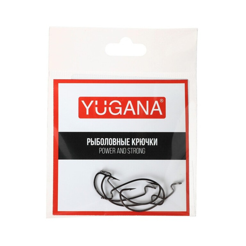 Крючки офсетные yugana wide range worm, № 6, 5 шт. YUGANA