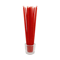 Свеча восковая натуральная 26 см цвета в ассортименте Красный
