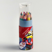 Цветные карандаши в тубусе, 12 цветов, трехгранные, трансформеры Hasbro