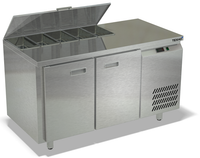 Охлаждаемый стол для салатов боковой агрегат с крышкой без борта 1/3 СПБ/С-126/20-1307 (1390x700x850 мм) Техно ТТ