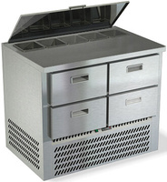 Охлаждаемый стол для салатов боковой агрегат с крышкой без борта 1/6 СПБ/С-127/04-1306 (1390x600x850 мм) Техно ТТ
